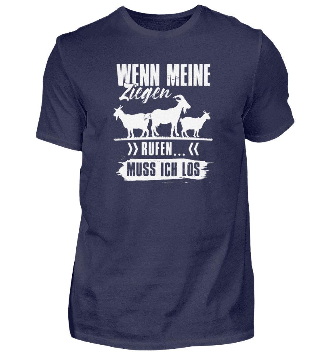 Wenn meine Ziegen rufen · Herren T-Shirt-Herren Basic T-Shirt-Navy-S-Agrarstarz