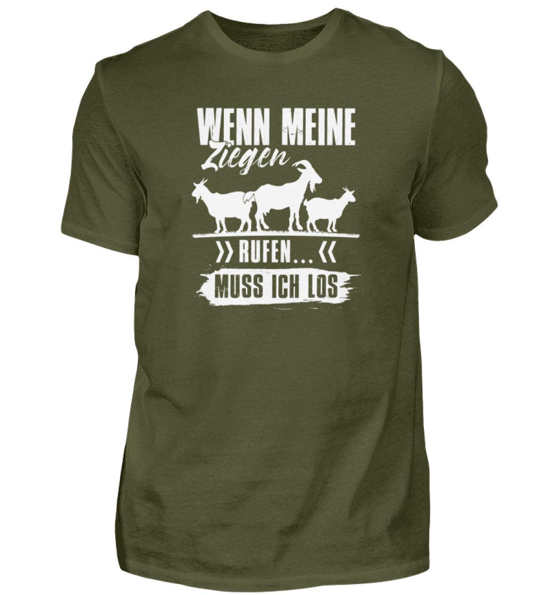 Wenn meine Ziegen rufen · Herren T-Shirt-Herren Basic T-Shirt-Urban Khaki-S-Agrarstarz