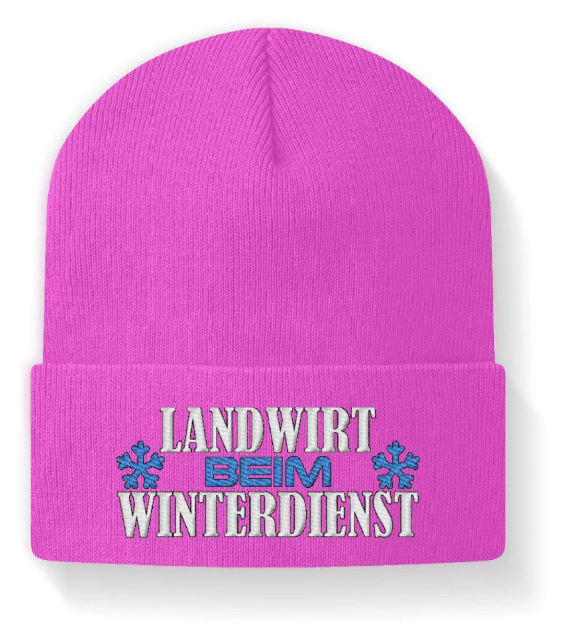 Winterdienst Landwirt · Beanie Mütze-Beanie mit Stick-Fuchsia-M-Agrarstarz