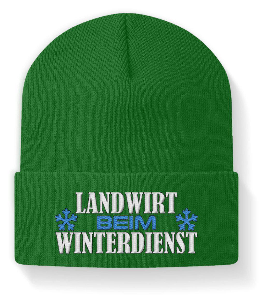 Winterdienst Landwirt · Beanie Mütze-Beanie mit Stick-Kelly Green-M-Agrarstarz