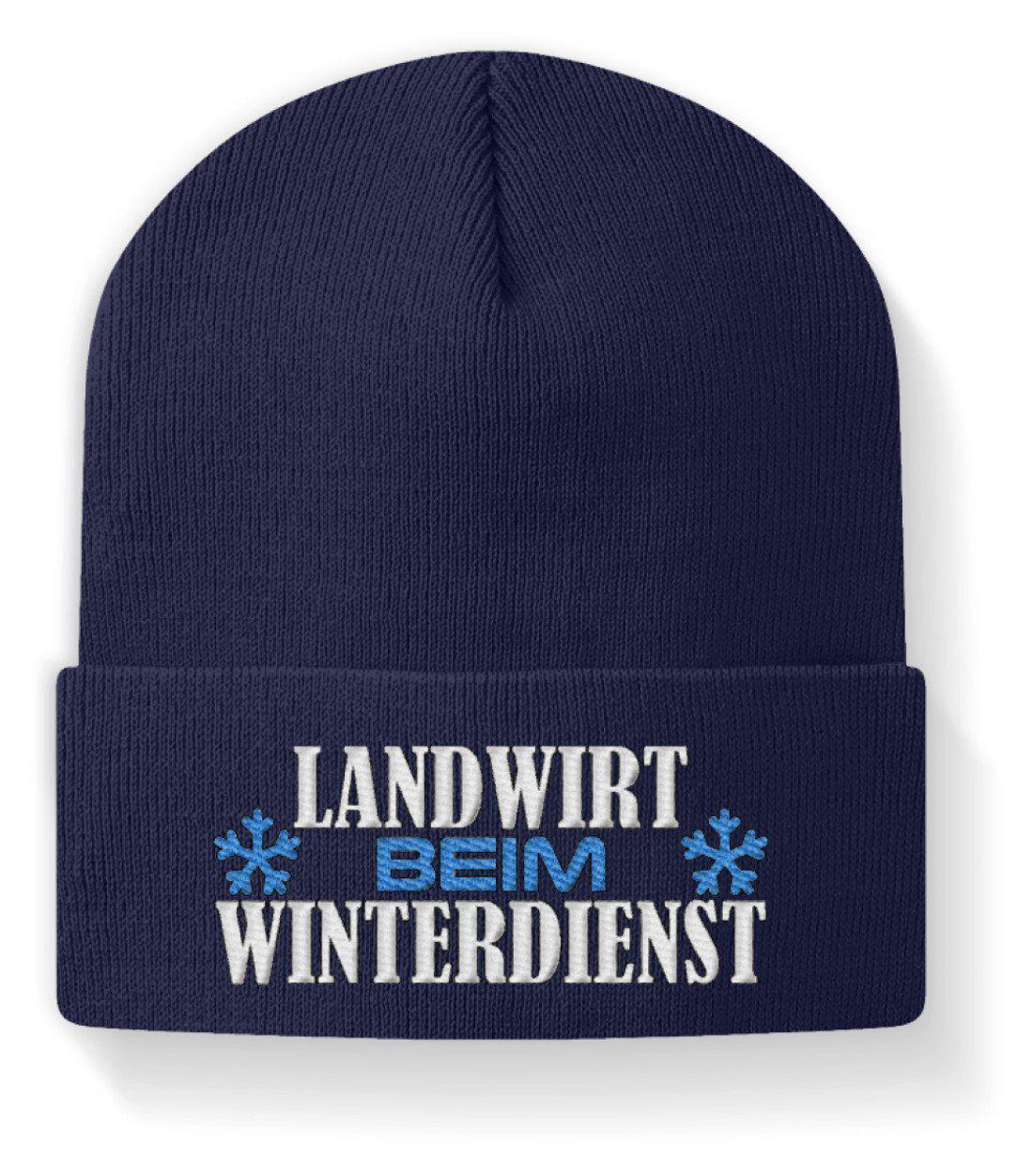 Winterdienst Landwirt · Beanie Mütze-Beanie mit Stick-Navy-M-Agrarstarz