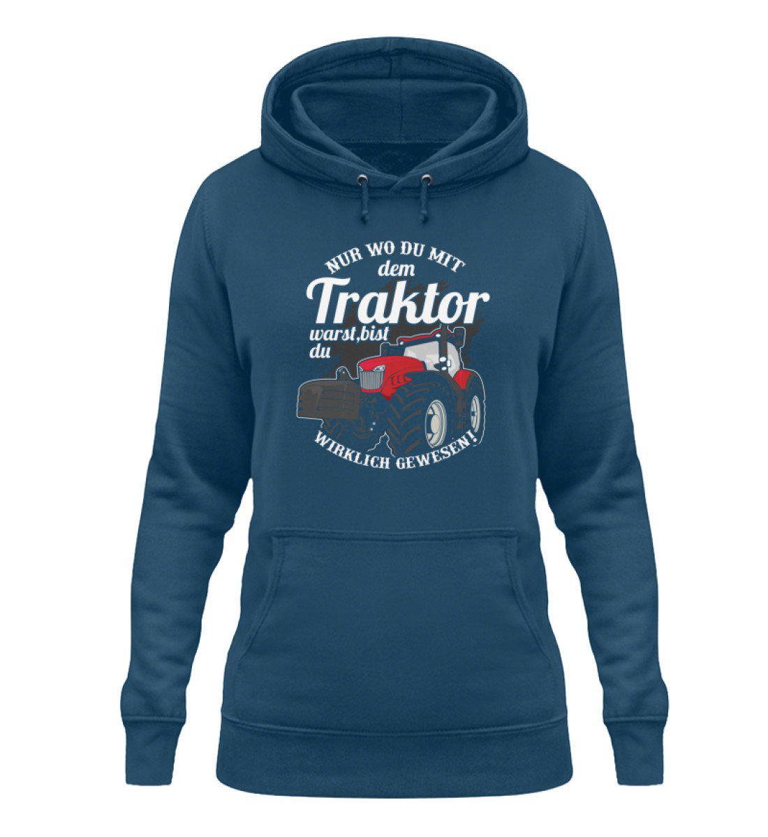 Wo du mit dem Traktor warst · Damen Hoodie-Damen Hoodie-Airforce Blue-XS-Agrarstarz