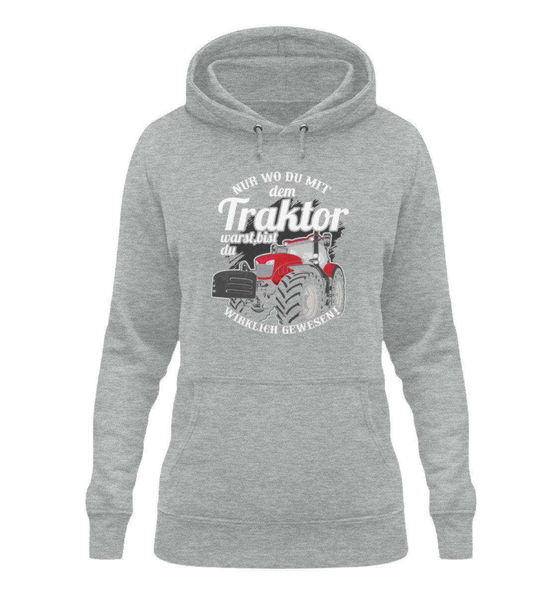 Wo du mit dem Traktor warst · Damen Hoodie-Damen Hoodie-Heather Sport Grey-XS-Agrarstarz