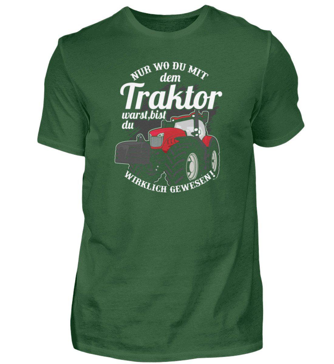 Wo du mit dem Traktor warst · Herren T-Shirt-Herren Basic T-Shirt-Bottle Green-S-Agrarstarz