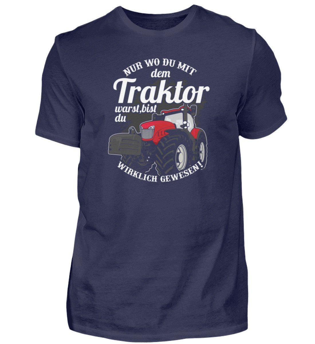 Wo du mit dem Traktor warst · Herren T-Shirt-Herren Basic T-Shirt-Navy-S-Agrarstarz