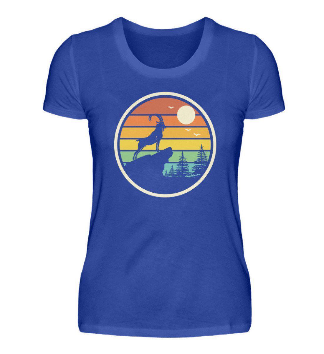 Ziege Retro · Damen T-Shirt-Damen Basic T-Shirt-Neon Blue-S-Agrarstarz