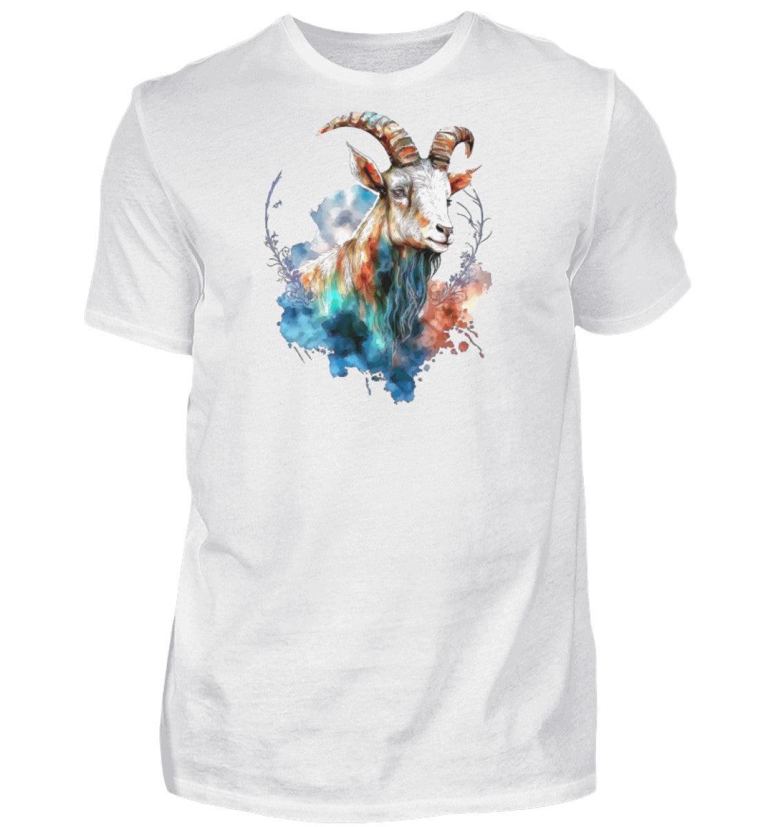 Ziege Wasserfarben 1 · Herren T-Shirt-Herren Basic T-Shirt-White-S-Agrarstarz