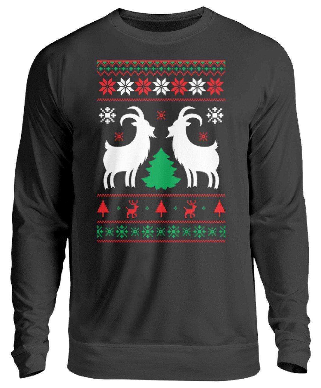 Ziegen 2 Ugly Christmas · Unisex Sweatshirt Pullover-Unisex Sweatshirt-Jet Black-S-Agrarstarz
