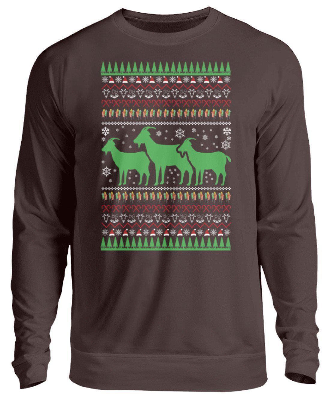 Ziegen 3 Ugly Christmas · Unisex Sweatshirt Pullover-Unisex Sweatshirt-Hot Chocolate-S-Agrarstarz