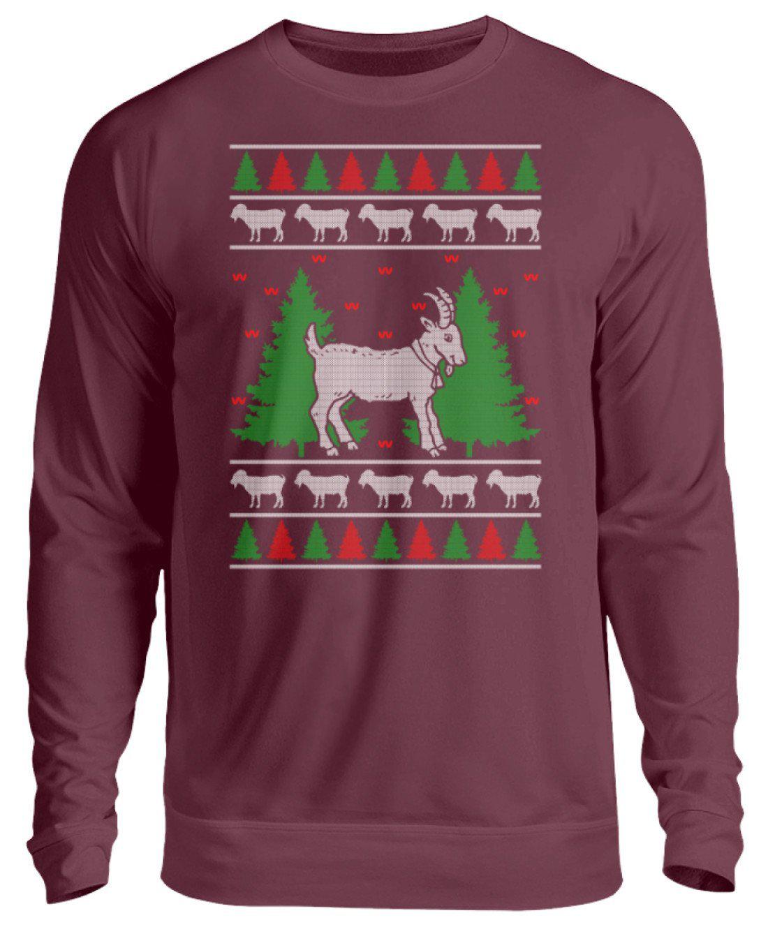 Ziegen 4 Ugly Christmas · Unisex Sweatshirt Pullover-Unisex Sweatshirt-Burgundy-S-Agrarstarz