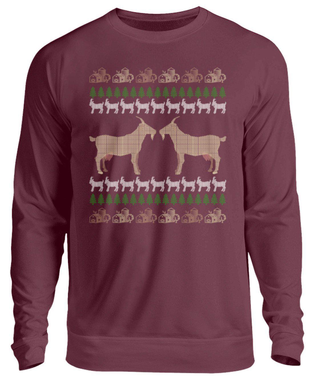 Ziegen 5 Ugly Christmas · Unisex Sweatshirt Pullover-Unisex Sweatshirt-Burgundy-S-Agrarstarz