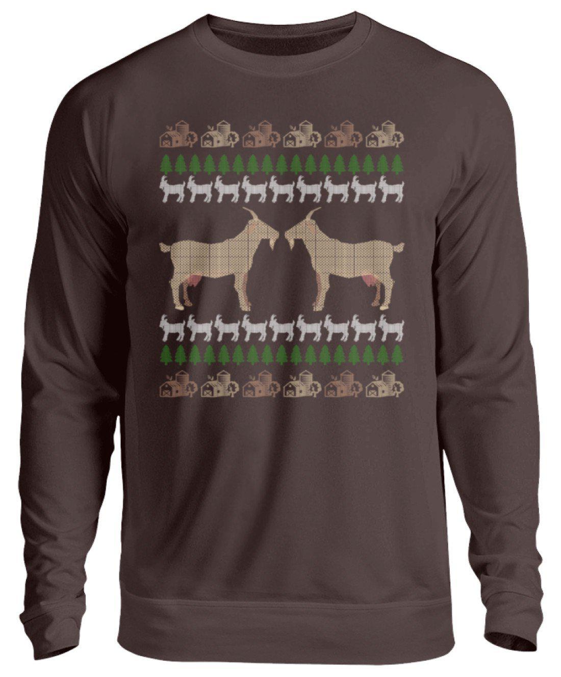 Ziegen 5 Ugly Christmas · Unisex Sweatshirt Pullover-Unisex Sweatshirt-Hot Chocolate-S-Agrarstarz