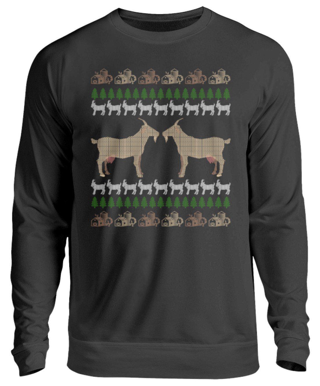 Ziegen 5 Ugly Christmas · Unisex Sweatshirt Pullover-Unisex Sweatshirt-Jet Black-S-Agrarstarz