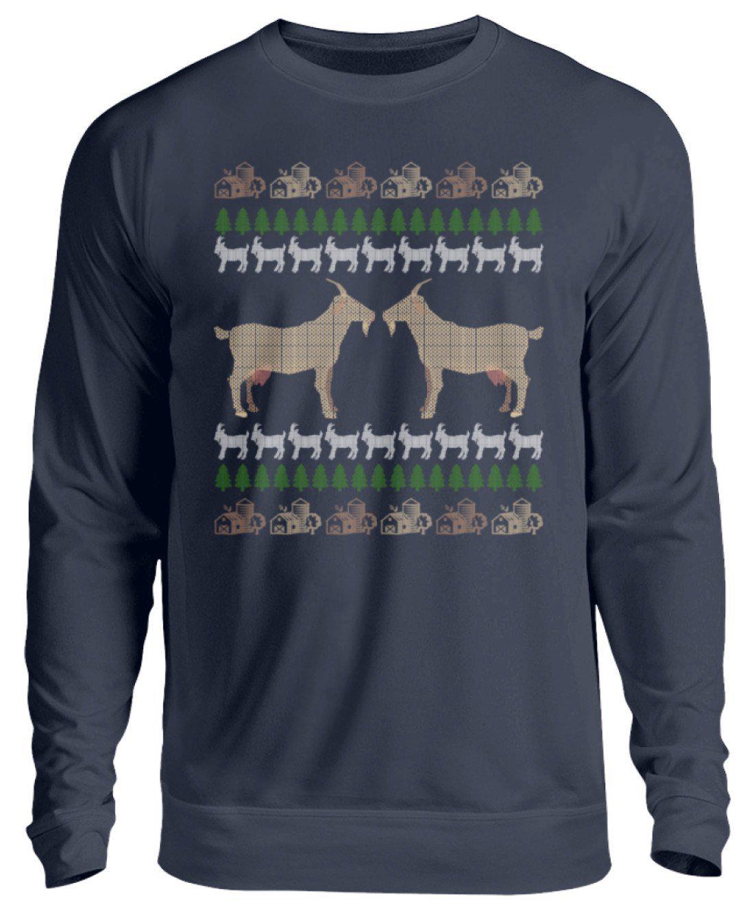 Ziegen 5 Ugly Christmas · Unisex Sweatshirt Pullover-Unisex Sweatshirt-Oxford Navy-S-Agrarstarz