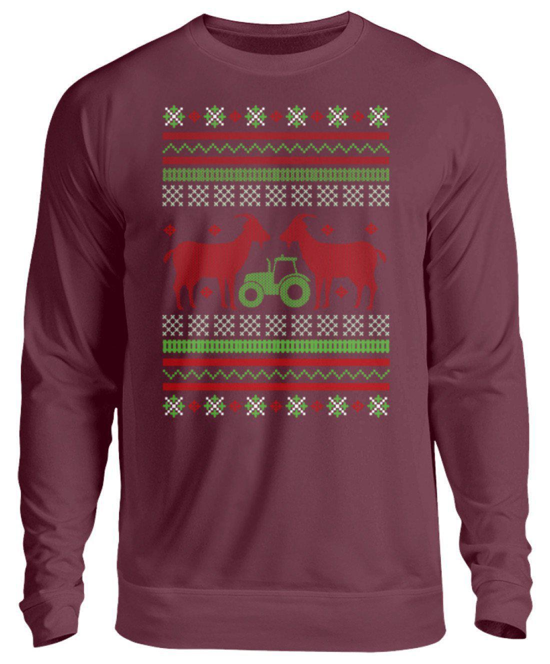 Ziegen Ugly Christmas · Unisex Sweatshirt Pullover-Unisex Sweatshirt-Burgundy-S-Agrarstarz