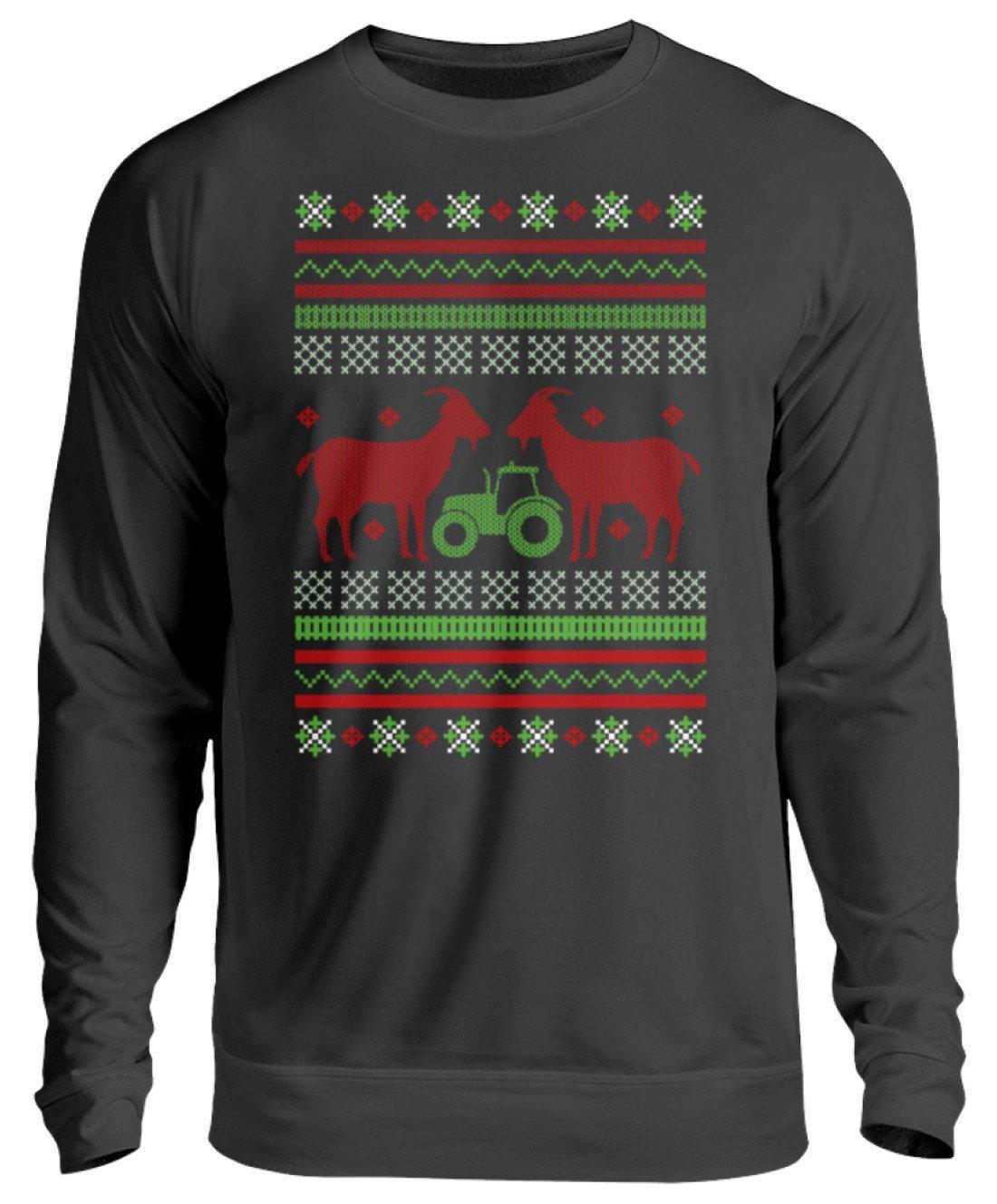 Ziegen Ugly Christmas · Unisex Sweatshirt Pullover-Unisex Sweatshirt-Jet Black-S-Agrarstarz