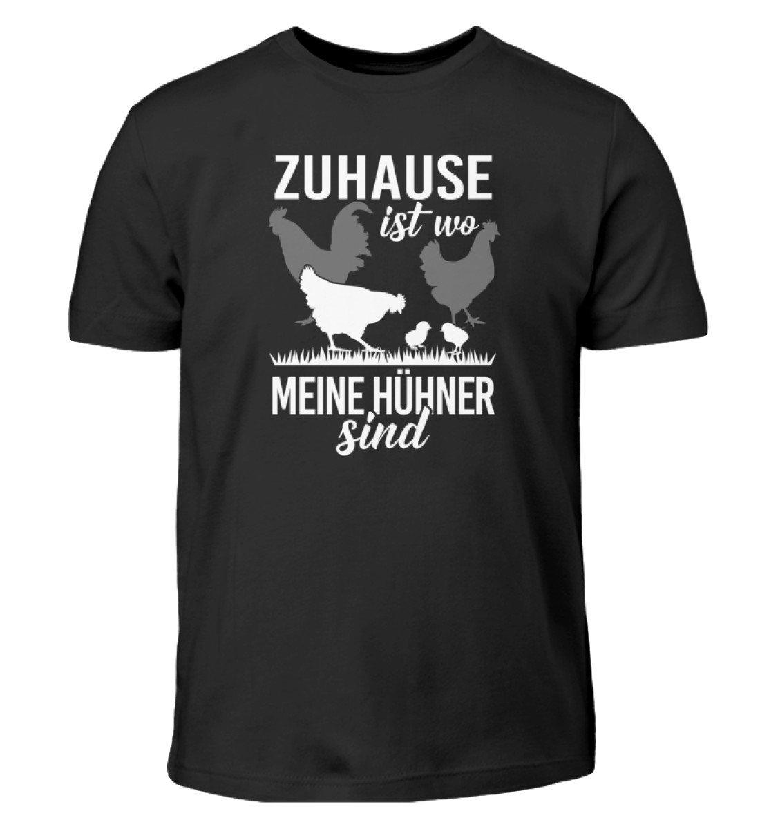 Zuhause Hühner · Kinder T-Shirt-Kinder T-Shirt-Black-12/14 (152/164)-Agrarstarz