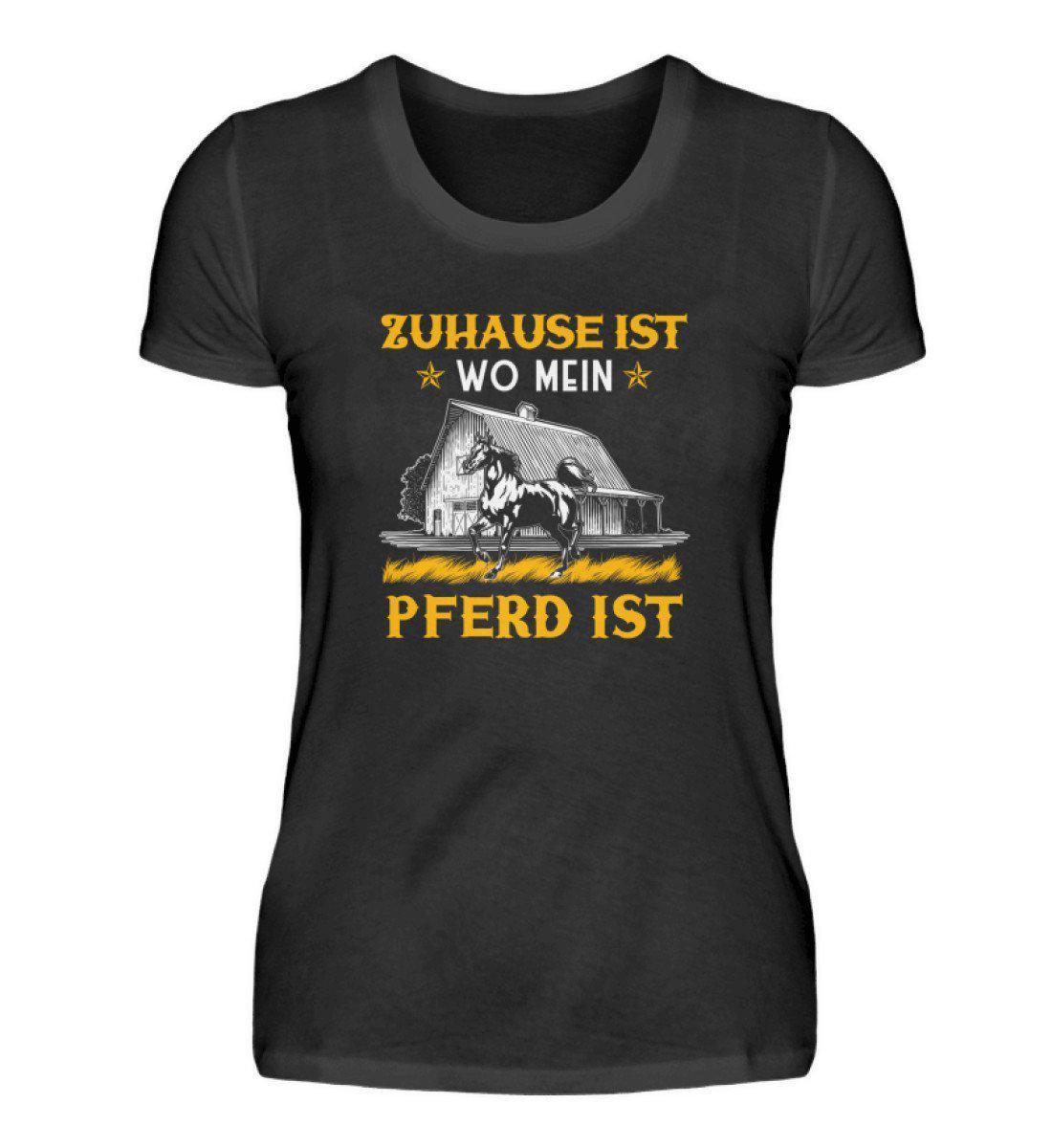 Zuhause Pferde · Damen T-Shirt-Damen Basic T-Shirt-Black-S-Agrarstarz