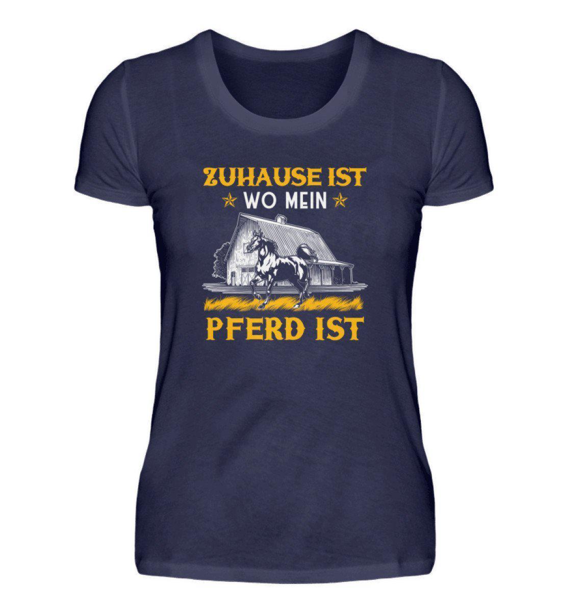 Zuhause Pferde · Damen T-Shirt-Damen Basic T-Shirt-Navy-S-Agrarstarz