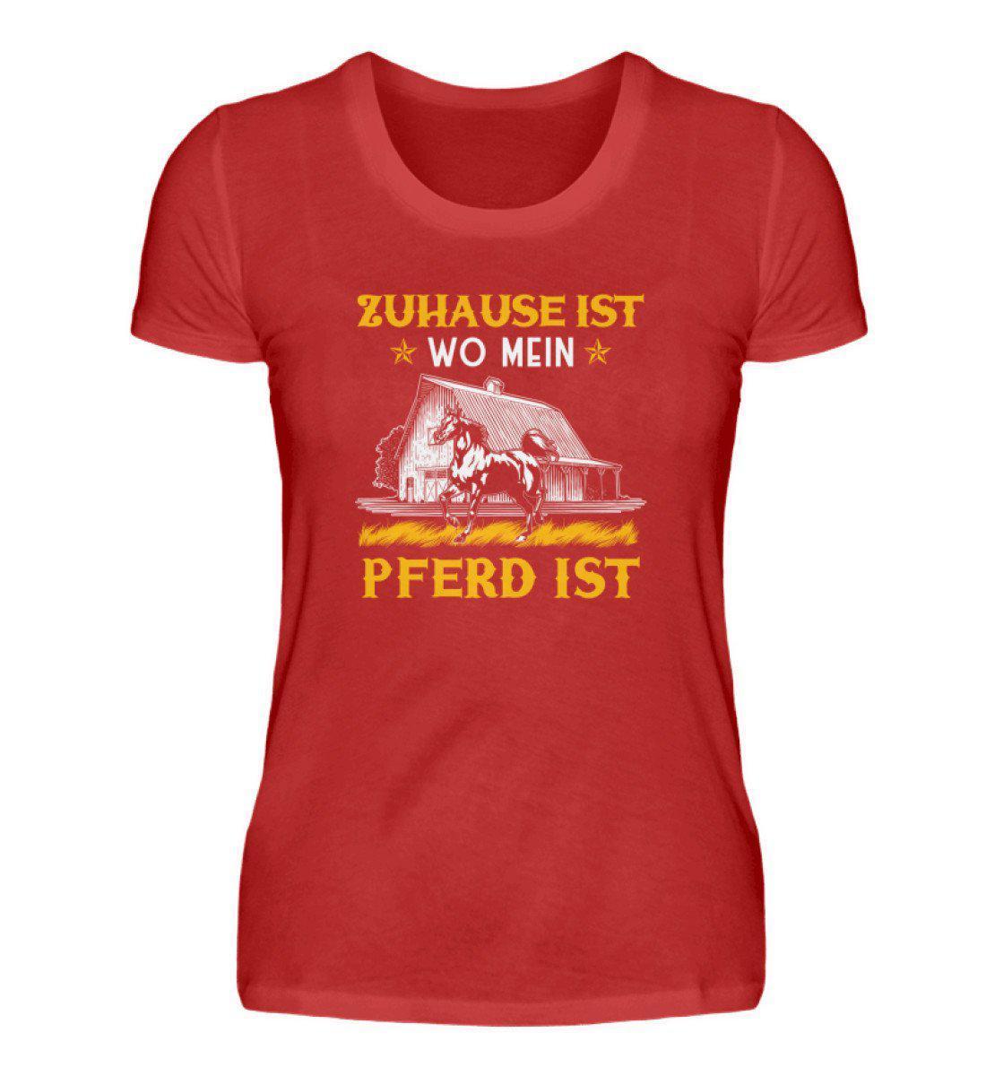Zuhause Pferde · Damen T-Shirt-Damen Basic T-Shirt-Red-S-Agrarstarz