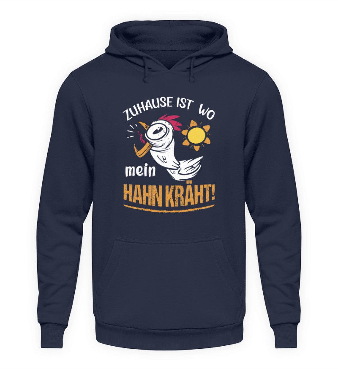 Zuhause ist wo mein Hahn kräht · Unisex Kapuzenpullover Hoodie-Unisex Hoodie-Oxford Navy-S-Agrarstarz