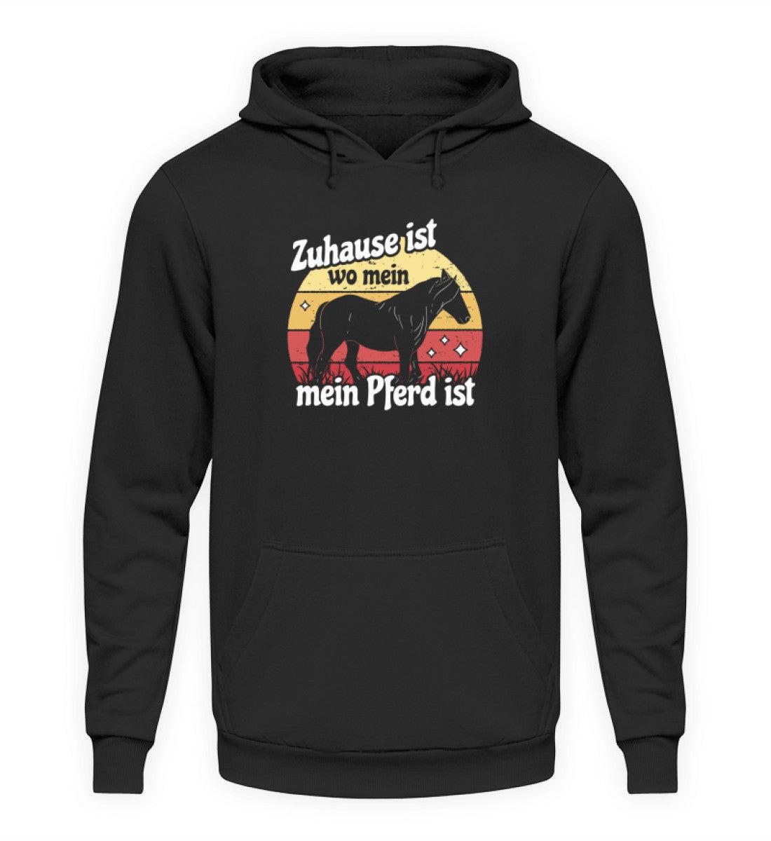 Zuhause ist wo mein pferd ist · Unisex Kapuzenpullover Hoodie-Unisex Hoodie-Deep Black-XS-Agrarstarz