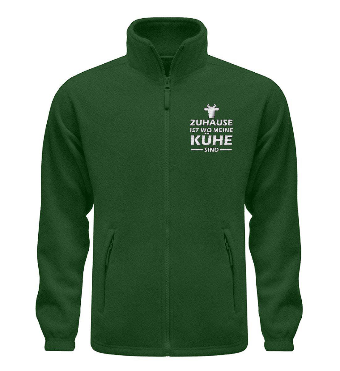 Zuhause ist wo meine Kühe sind · Fleece Jacke mit Stick-Fleece Jacke mit Stick-Dark Green-S-Agrarstarz