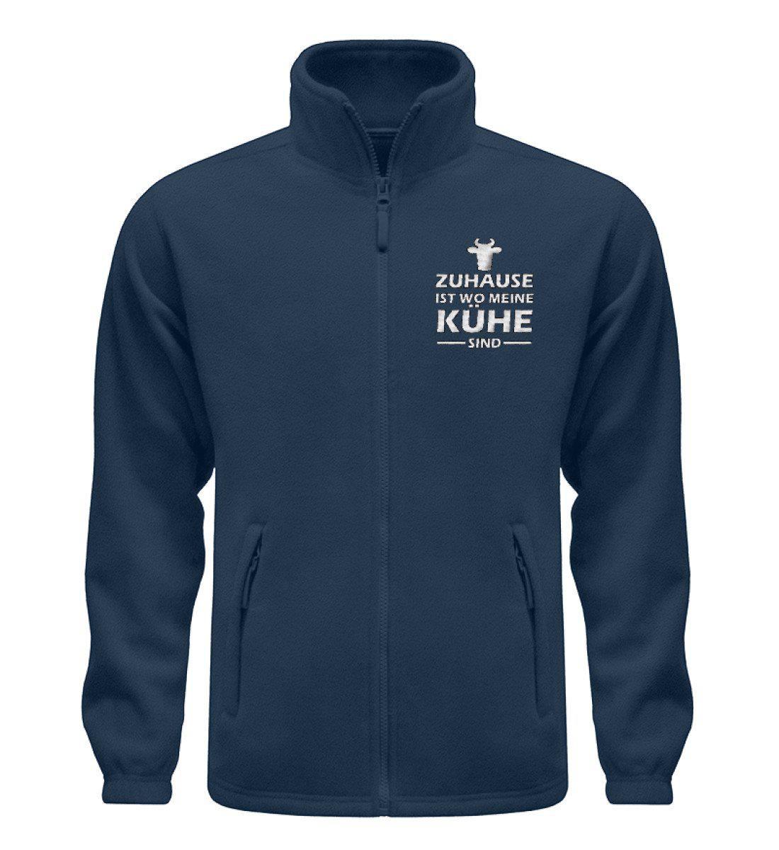 Zuhause ist wo meine Kühe sind · Fleece Jacke mit Stick-Fleece Jacke mit Stick-Navy-S-Agrarstarz