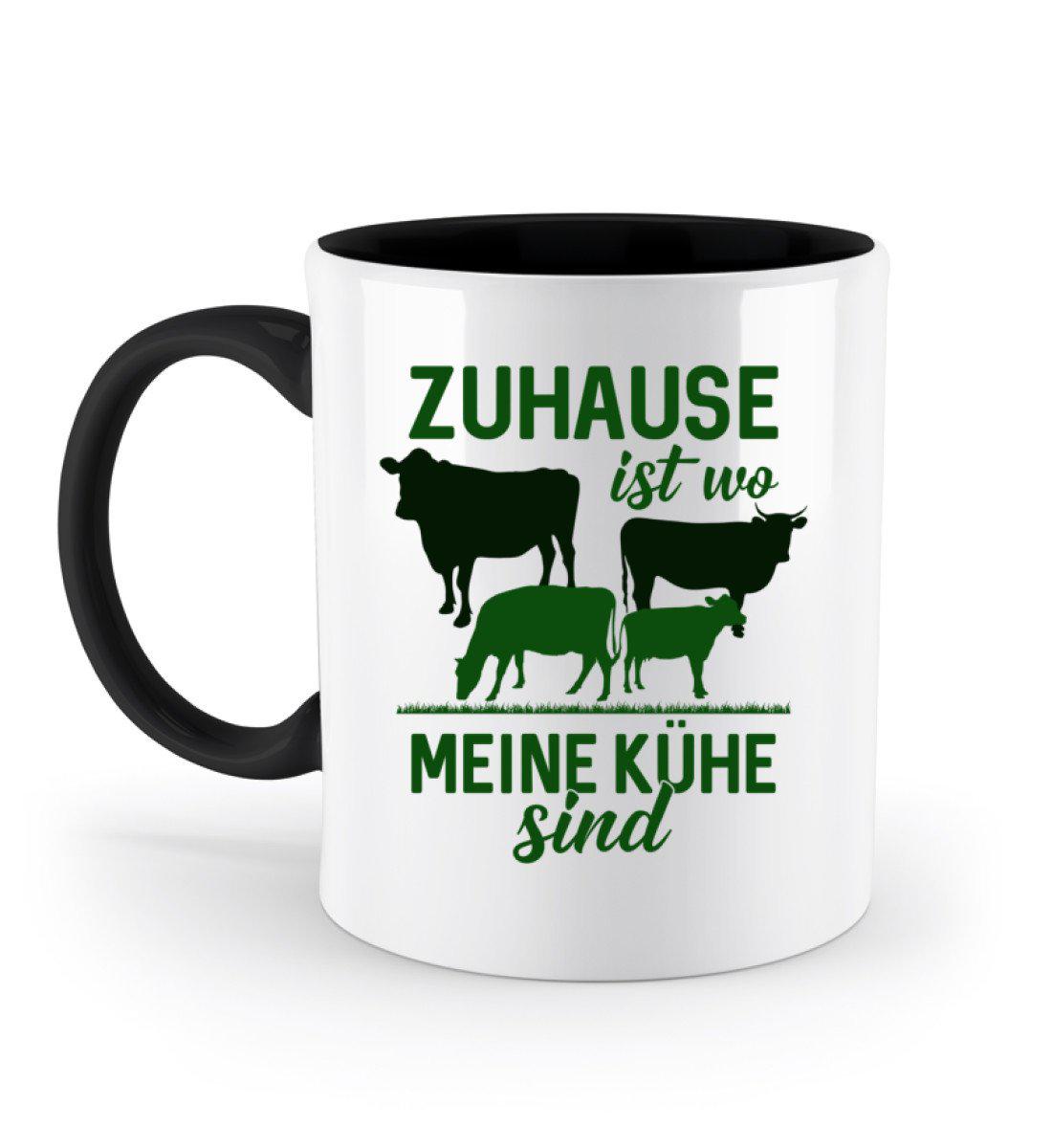 Zuhause ist wo meine Kühe sind · Keramik Tasse zweifarbig-Keramik Tasse Zweifarbig-Black-330ml-Agrarstarz