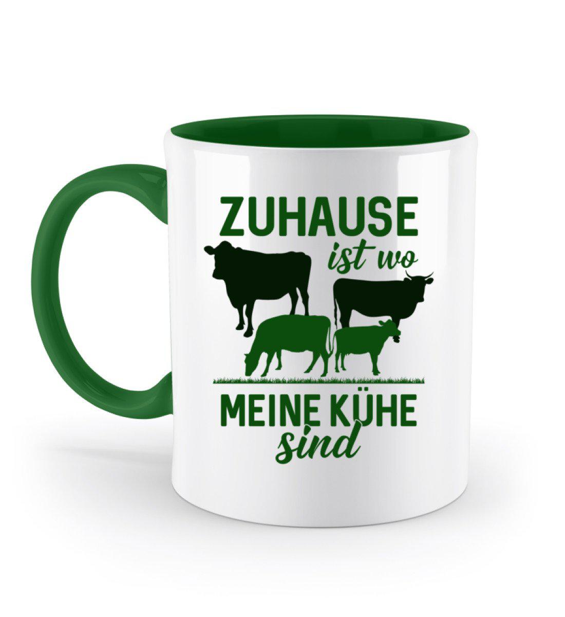 Zuhause ist wo meine Kühe sind · Keramik Tasse zweifarbig-Keramik Tasse Zweifarbig-Irish Green-330ml-Agrarstarz