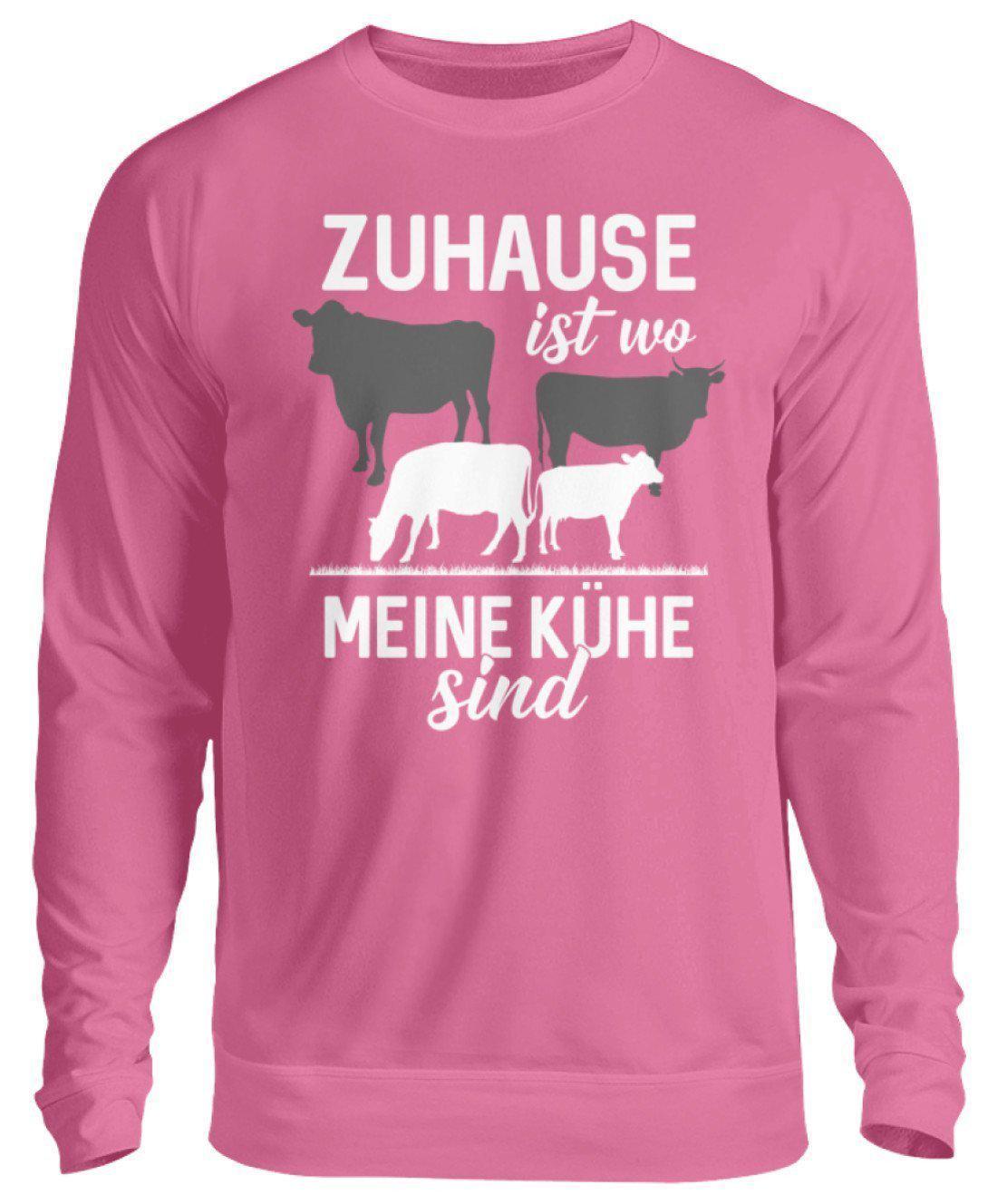 Zuhause ist wo meine Kühe sind · Unisex Sweatshirt Pullover-Unisex Sweatshirt-Candyfloss Pink-S-Agrarstarz