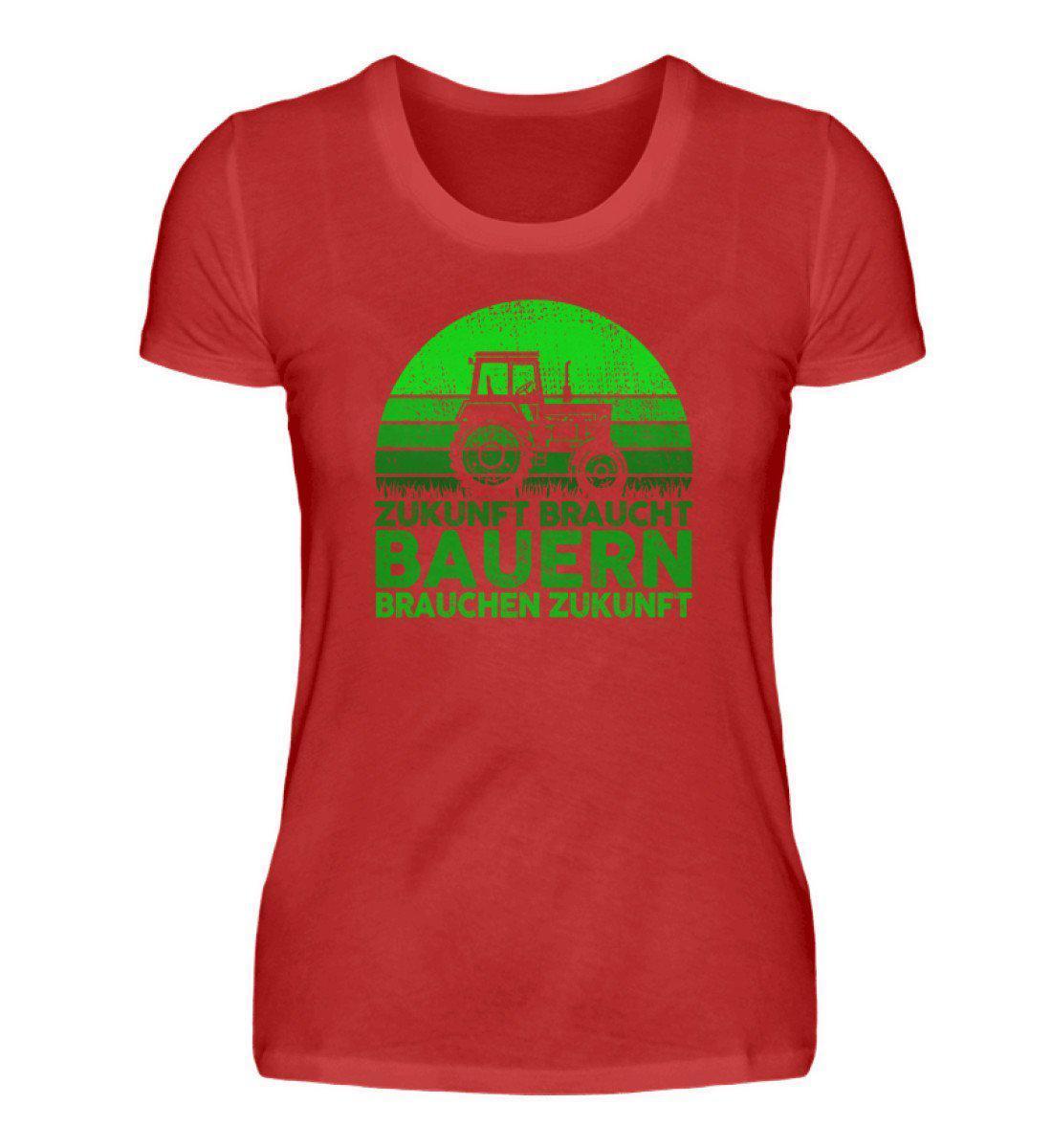 Zukunft braucht Bauern · Damen T-Shirt-Damen Basic T-Shirt-Red-S-Agrarstarz
