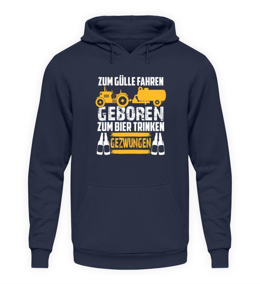 Zum Gülle fahren geboren · Unisex Kapuzenpullover Hoodie-Unisex Hoodie-Oxford Navy-L-Agrarstarz