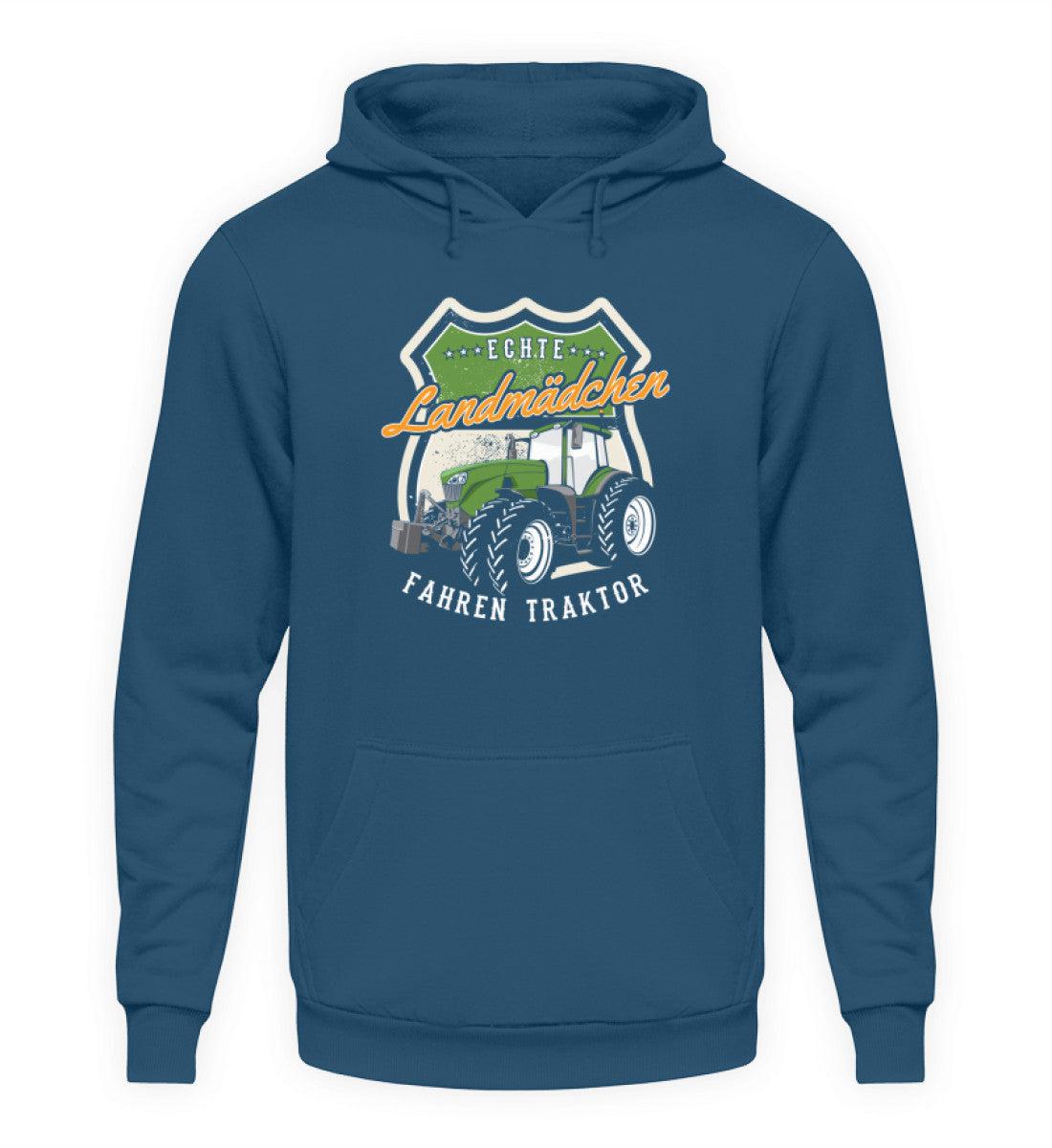 echte Landmädchen fahren Traktor · Unisex Kapuzenpullover Hoodie-Unisex Hoodie-Airforce Blue-S-Agrarstarz