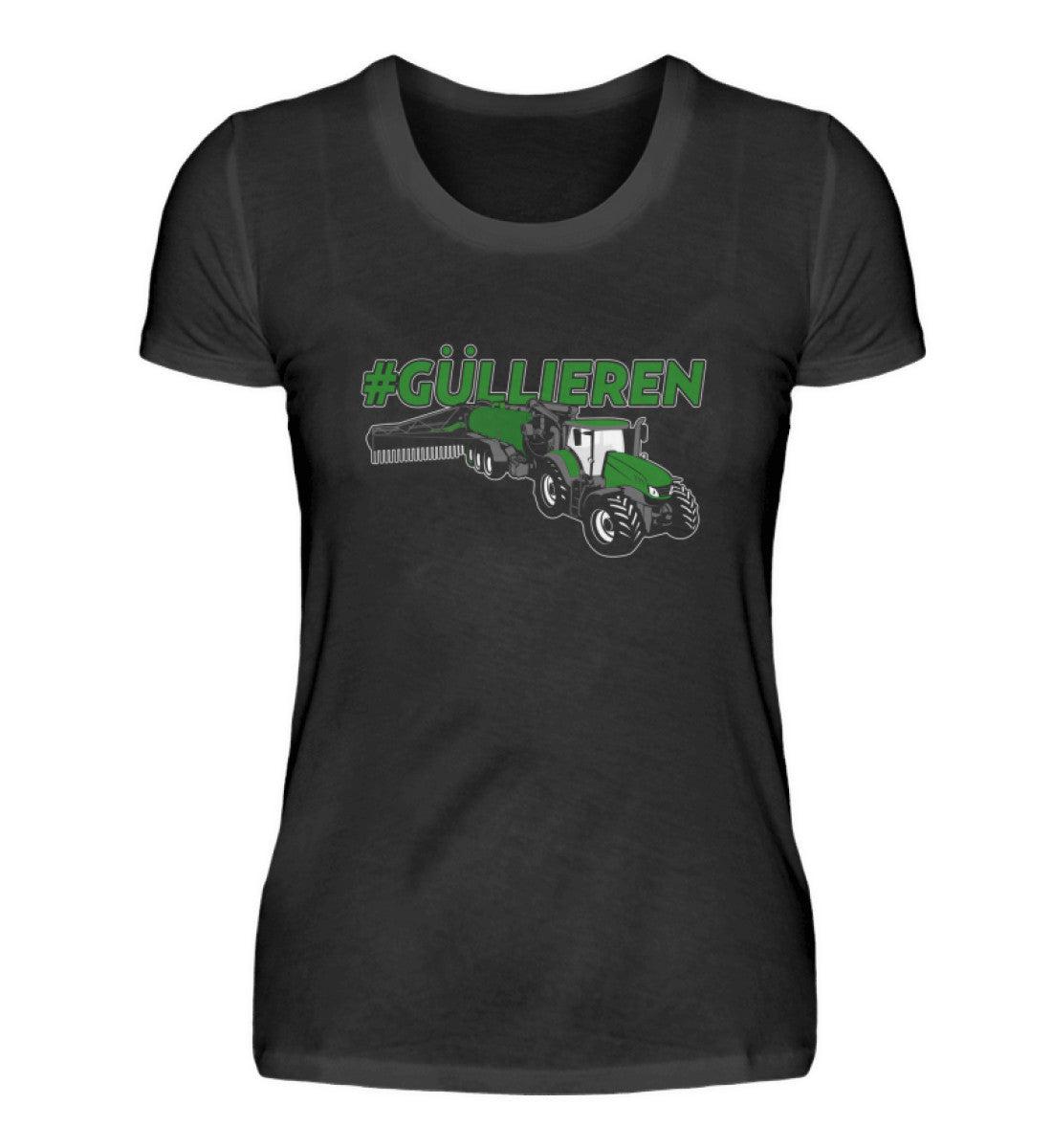 #güllieren · Damen T-Shirt-Damen Basic T-Shirt-Black-S-Agrarstarz
