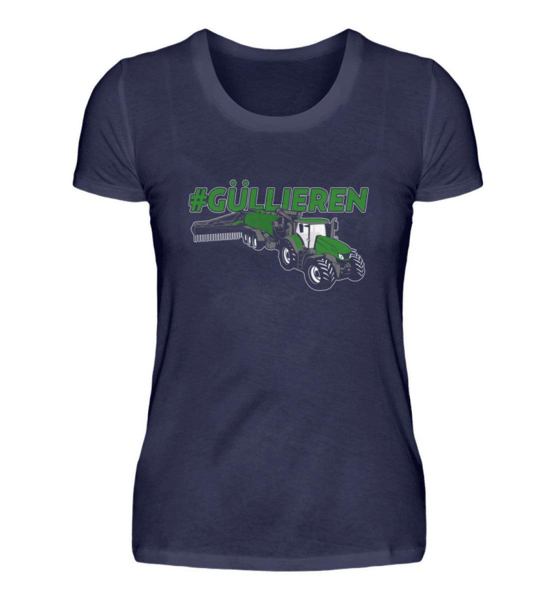 #güllieren · Damen T-Shirt-Damen Basic T-Shirt-Navy-S-Agrarstarz