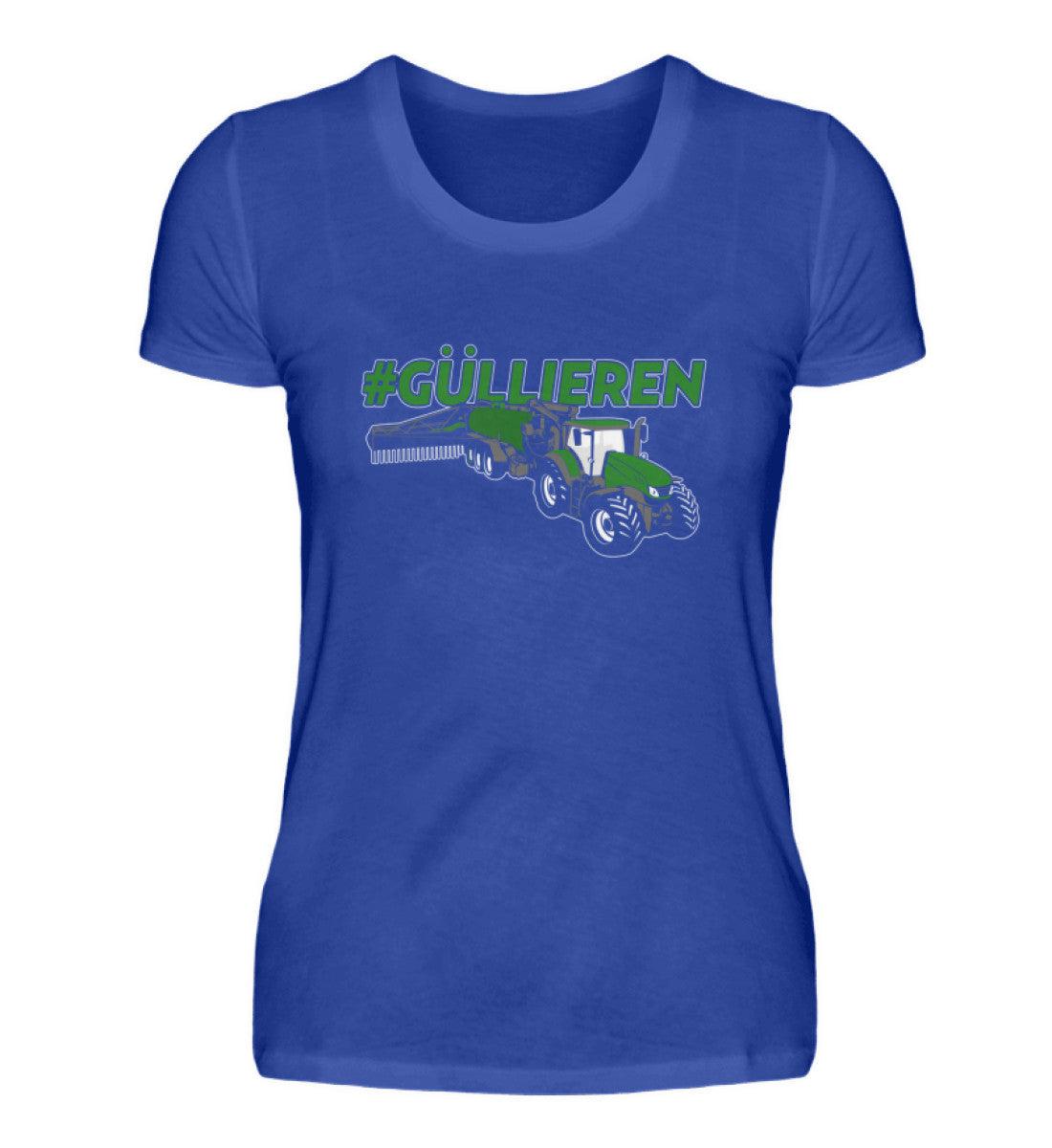 #güllieren · Damen T-Shirt-Damen Basic T-Shirt-Neon Blue-S-Agrarstarz