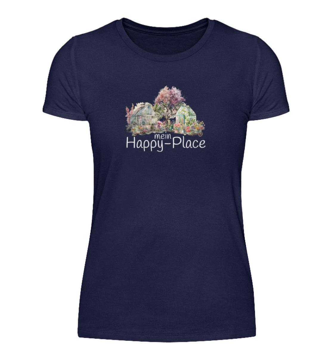 mein Happy Place · Damen T-Shirt-Damen Basic T-Shirt-Navy-S-Agrarstarz