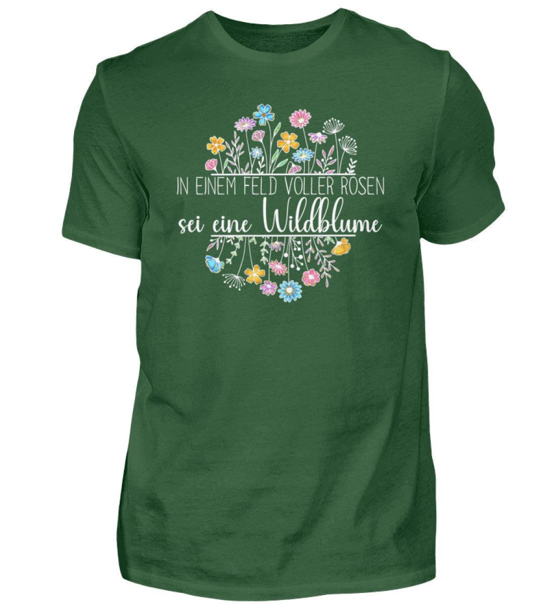 sei eine Wildblume · Herren T-Shirt-Herren Basic T-Shirt-Bottle Green-S-Agrarstarz