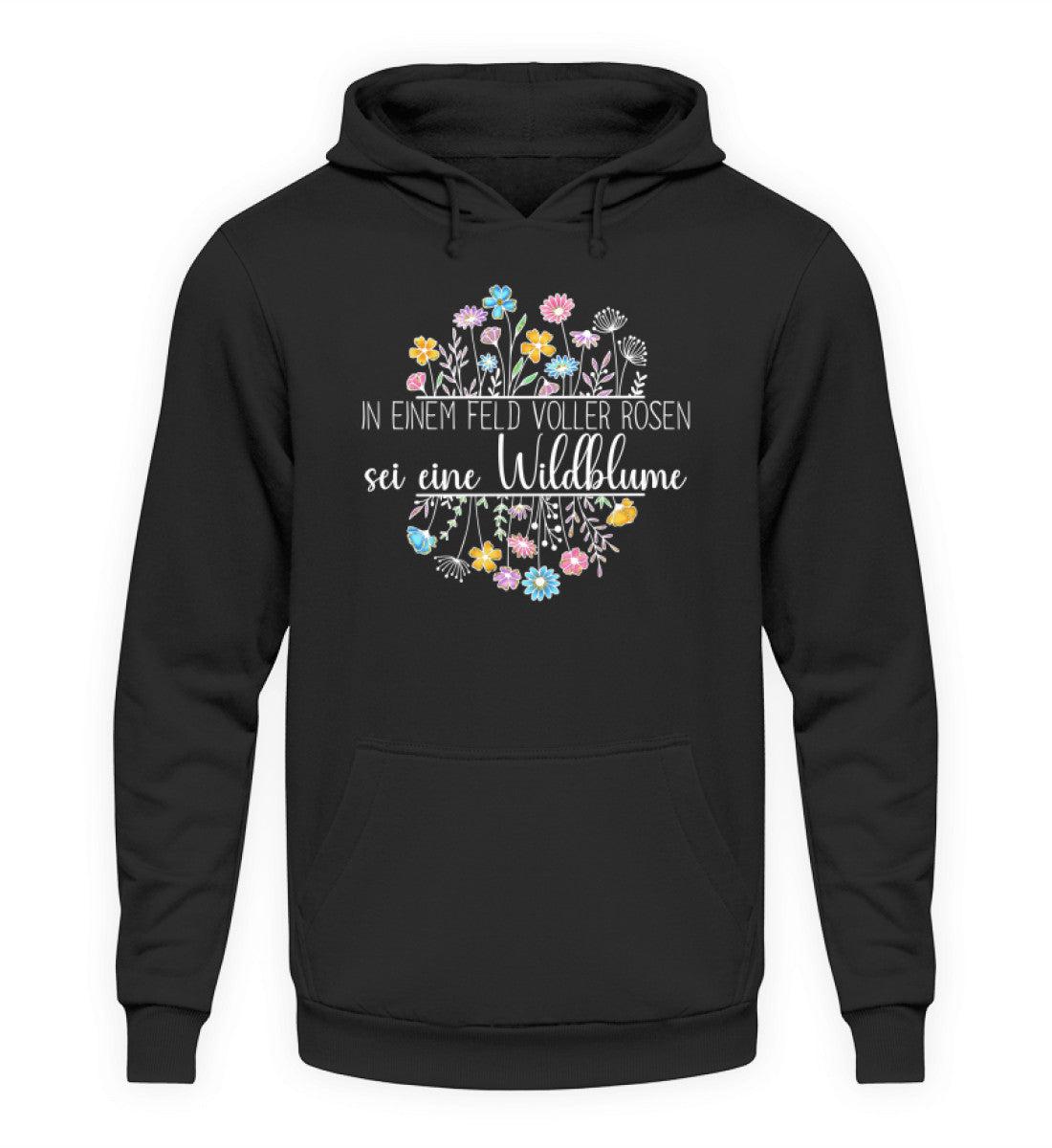 sei eine Wildblume · Unisex Kapuzenpullover Hoodie-Unisex Hoodie-Deep Black-XS-Agrarstarz