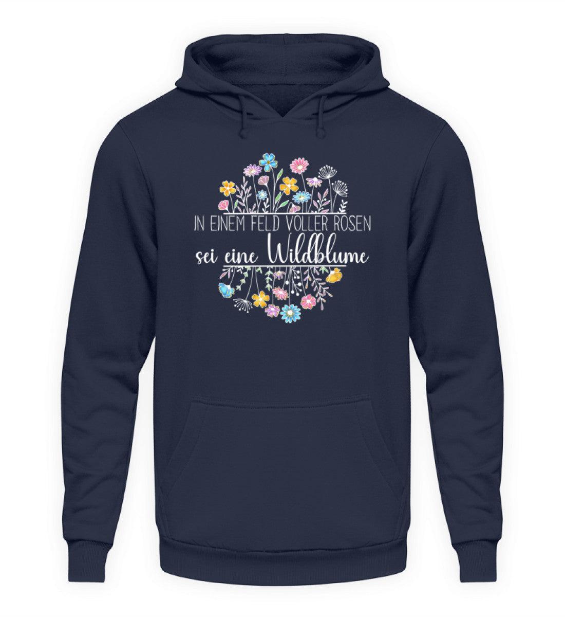 sei eine Wildblume · Unisex Kapuzenpullover Hoodie-Unisex Hoodie-Oxford Navy-XS-Agrarstarz